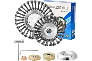 YAOZUP Cepillo para Desbrozadora, Ccepillo de Malas Hierbas, Cepillo Redondo Desbrozadora Profesional, Desbrozadora de Acero, Cónico de Alambre para Limpieza de Malezas, Musgo (6+8 Pulgadas)