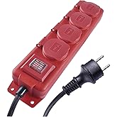 EMOS Power Strip 4 Sockets 5 m with Switch, Schuko 45&deg;, IP44, Rubber H07RN-F3G 1.5 mm&sup2;, Water Resistant, Improved Protection
