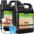 Wet Look Stone Sealer - 1 Gal High Gloss Paver Sealer Stone Colour Enhancer with Long-Lasting Gloss Protection, Stain Proof for Interior and Exterior Slate, Driveway, Floor