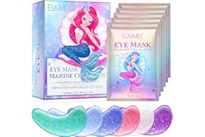 SBHEANGBA Mascara Para los Ojos con Colágeno Marino Natural & Ácido Hialurónico, Parches Ojos Bolsas y Ojeras, Perlas Contorno de Ojos, Corrector Ojeras Mascarilla Ojos, Reduce las Arrugas,18 pares