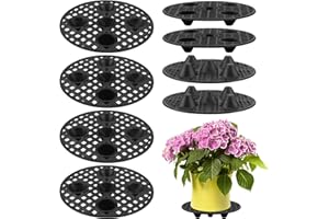 Erthree Plant Stand, 8pcs 7.9inch Heavy Duty Plant Level Pot Elevator, Flower Pot Stand Plant Holder Support Rack for Deck, Indoor, Outdoor, Garden(Black)