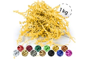 Verpackungswelt Material de relleno 1 kg | Papel triturado para cajas de regalo y paquetes | Fabricado en Alemania | Decoración y protección | Material de embalaje y accesorios para envolver regalos |