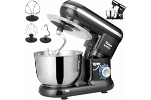 ZILAN Elektrische Küchenmaschine Rührgeräte & Mixer Knetmaschine zum Backen Teigmaschine Schneebesen Rühr- & Knethaken Teigkneter Multifunktionale Rührmaschine mit Mixer Pulsfunktion 4,5 Liter