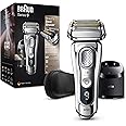 Braun Series 9 9395cc Rasoio Elettrico da Uomo, Stazione di Pulizia e Ricarica Migliorata, Custodia in Pelle, Rasoio Elettric