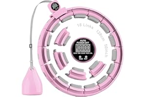 SONKOLORO Smart weighted Hula Ring Hoops for Adults, Quiet Fitness Hoop with Ball, Fit Hoop Plus Size 128CM, Digital Circle Hoops with Calorie Counter, Weight Loss Silent Hoola Hoop with 18 Adjustable Links