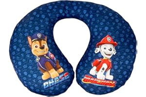 Paw Patrol Cuscino da collo Paw Patrol per bambino con i personaggi Chase e Marshall. Perfetto per i viaggi. Extra confortevole e lavabile.