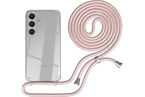 EAZY CASE Handykette kompatibel mit Galaxy S25 Handyhülle mit Umhängeband, Handykordel mit Schutzhülle, Silikonhülle, Hülle mit Band, Stylische Kette mit Hülle für Smartphone, Rosé-Gold