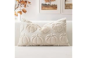 Artscope 1 sztuka Halloween krótkie wełniane poszewki na poduszki aksamitne miękkie dekoracyjne jesienne luksusowe poszewki na poduszki na sofę do sypialni dynia beżowy 30 x 50 cm