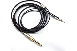 KetDirect Ersatzkabel für HiFiMAN he400s/he-400i/HE560/he-350/he1000/he1000 V2 Kopfhörer 3,5 mm & Adapter 6,35 mm Stecker an 2 x 2,5 mm Klinke Stecker Audio HiFi Kordel schwarz 3 m/9FT