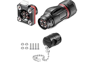 CNLINKO BD-20 Connettore impermeabile industriale circolare IP67 Connettore aeronautico a presa incorporata Connettori aeronautici con alloggiamento in PBT M20 2-14 Poli Presa flangia (4 Poli)