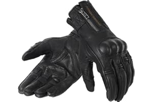 REBELHORN Hunter Guantes de Moto Hombre | Cuero | Protectores de Nudillos | Perforación de la Zona de los Dedos | Diseño Anatómico | Almohadillas Compatibles con Pantalla Táctil | Tallas hasta 5XL