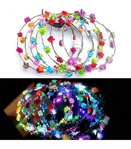 6 pezzi ghirlanda di fiori luminosi per capelli, ghirlanda di capelli