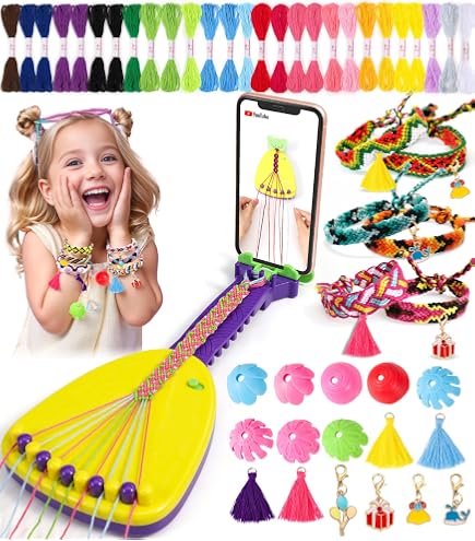 Kit Para Hacer Pulseras De La Amistad - Manualidades Para Niñas, Incluye Telar Y Accesorios