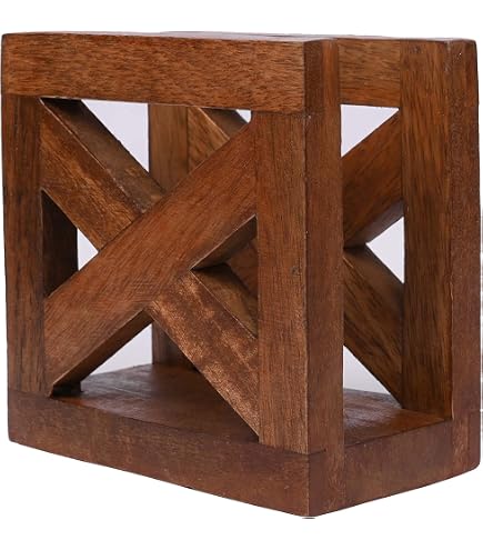 Porte-Serviettes En Bois De Manguier - 14x6,3x10,2 Cm, Stable, Pour Table De Cuisine Ou Salle à Manger - 2