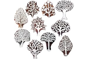 Royal Kraft - Bloques de impresión de madera para hacer tatuajes corporales Mehndi, impresiones de bloques de tela, proyectos de impresión de bloques