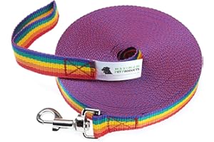 Maximum Pet Products Dog Training Lead (100ft/30m, Rainbow)
