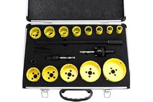 Hseamall - Set di 19 seghe a tazza bimetalliche da 3/4” fino a 3”, con adattatore per trapano e prolunga per metallo
