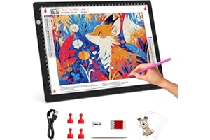 LUXJOYFUL A4 Light Box with 4 Magnets, Diamond Painting Light Board Ultra-Thin Tracing Light Box Type-C USB Powered Light Pad for Diamond Painting/Sketching/Vinyl Weeding/Clothing Design/Calligraphy