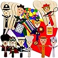 People Wooden Spoons Kit Class Pack of 10 Kids Art and Craft Felt activity Kit Set by Amazing Arts and Crafts