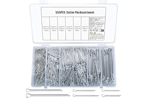 SYBDXJ 555 Pz Coppiglie Spaccate, Coppiglie di Sicurezza Assortimento Kit, Ferma-spine di sicurezza, Spine di sicurezza,Coppiglie a Molla per Trattori Autoveicoli Camion Auto (555 pezzi - I)