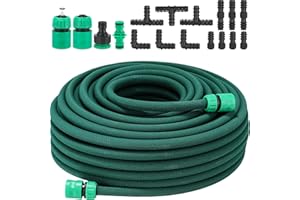 TLGREEN 50M Soaker Hose Set, Drip Hose Set, Drip Irrigation Leaky Pipe, Porous Hose for Flowerbeds, Vegetable Gardens and Greenhouses Irrigation