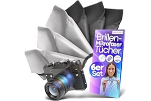 Loco Bird Brillenputztücher Mikrofaser in 30x30cm - 6er Set - Brillenputztuch Microfaser in Optikerqualität - Mikrofasertücher für Brille & Display, Brillen Zubehör, Brillentücher in Grau