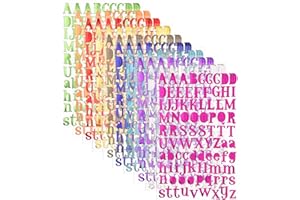 REYOK 10 Colori Letter Stickers Adesivi Lettere Alfabeto Colorate Autoadesivi Stickers Glitter Adatte per Decorare Diario delle Vacanze Album Fotografici Scrapbooking 10 Sheets