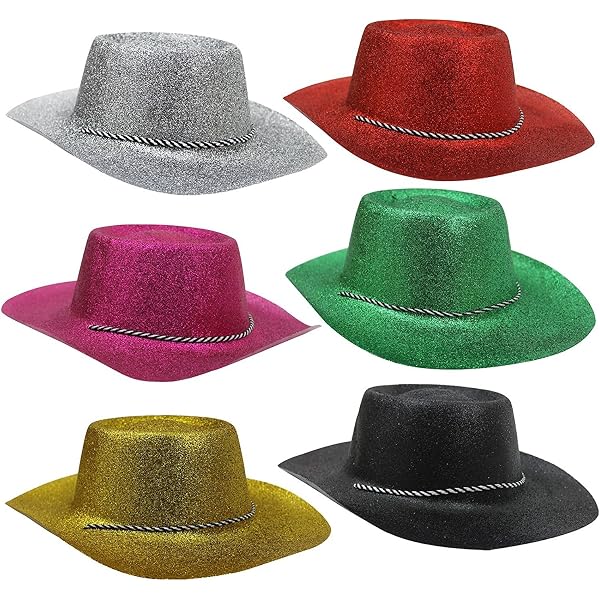 GREEN GLITTER COWGIRL HATS FANCY DRESS 