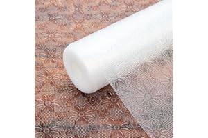 Onlyesh Rivestimento Cassetti, 45 x 500 cm Antiscivolo per Cassetti, tappetino per cassetti per Cassetti Non-adesivo EVA Trasparente, Tagliabili, per Mensola, Cassetto, Frigorifero, Lavello Ripiani