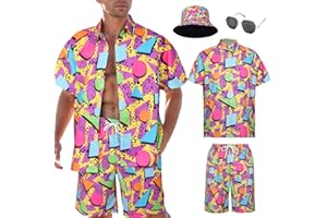 HarnyLoom Camicia Hawaiana da Uomo T-shirt Floreale Manica Corta Stampata Estiva con Bottoni Alla Moda Aloha Vacation Maglietta Casual retrò da in Spiaggia
