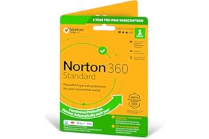 Norton 360 Standard 2023, Antivirus software for 1 Device and 1-year subscription with automatic renewal, Includes Secure VPN and Password Manager, PC/Mac/iOS/Android, Activation Code by Post