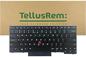 TELLUSREM Teclado de respuesto Lenovo T480s Black - US INT retroiluminado para Lenovo Thinkpad T480s, T490, E490, L480, L490, L380, L390, L380 Yoga, L390 Yoga, E490, E480