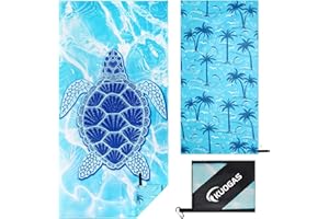 KUOGAS Beach Towel xxl 180 X 90 cm, Extra Large Microfiber Beach Mat, fast Drying Dock and bay Beach blanket, Beach Towels for Adults And Children (Blue turtle)