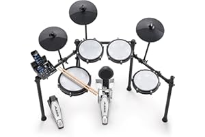 Alesis Nitro Max Kit Batería Electrónica con Parches Silenciosos de Malla, Caja de Doble Zona de 10", Bluetooth, 440+ Sonidos Auténticos, Lecciones Drumeo, USB MIDI, Pedal de Bombo