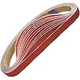 Tonmp 12 Pack 1 x 30 Inch Metal Grinding Ceramic Sanding Belts Kit -2 Pcs Each of 36 40 60 80 100 and 120 Grits Premium Sharpening Sander Belts (1x30 Inch)