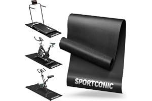 Sportconic Skyddsmatta för Löpband - Golvskyddsmatta för Träningsutrustning, Motionscykel, Crosstrainer - Yogamatta - 140 x 6