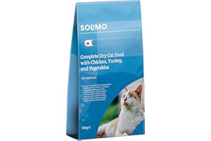 SOLIMO by Amazon Komplett-Trockenfutter für ausgewachsene Katzen mit Huhn, Truthahn und Gemüse, 10 kg (1er-Pack)