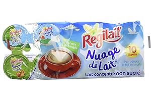 Régilait Nuage de lait Lait concentré non sucré 10 coupelles 75 g - Lot de 5