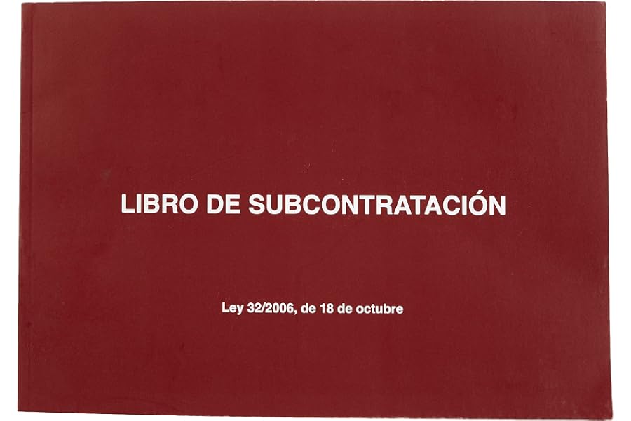Dohe - Libro de subcontratación - Castellano - Tamaño A4 apaisado (21x29,7 cm) - 10 hojas numeradas y autocopiativas - Materi