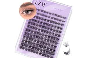 LZM Klastry rzęs pojedyncze rzęsy - 144 szt. 8-16 mm C curl naturalne rzęsy klastrowe z cienką opaską, delikatne (GS49-C-MIX)