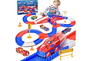 Toyokid Spielzeug ab 2 3 4 5 6 Jahre Junge, Spider Spielzeug Rennbahn Auto Kinderspielzeug ab 2 3 4 Jahre Autorennbahn für Kinder Geschenk 6 Pcs Superheld Auto Geschenk Junge 2-6 Jahre