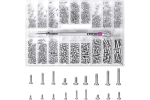 OLINNER 500 Pezzi Viti di Micro, Viti di Riparazione, Viti per Laptop, Viti di Ricambio per Computer, Viti di Occhiali, Viti Autofilettanti, Viti di Computer Portatile per PC HDD SSD Universale (Silver)