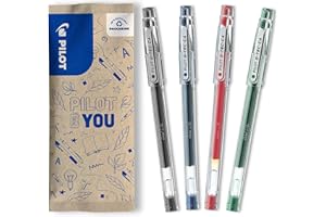 PILOT Caja de 4 G-Tec C4 - Bolígrafos Roller de Tinta de Gel - Negro, Azul, Rojo, Verde - Punta Ultra Fina para Trabajos de Alta Precisión (trazo de 0,2 mm)