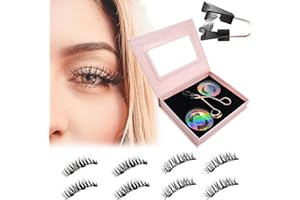 ONEWLY Magnetische Wimpern - 2 Paare Natürlich Look Magnet Wimpern - Wiederverwendbare 3D Magnetic Lashes Ohne Eyeliner Oder Kleber- Magnetwimpern mit Applikator
