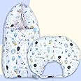 Infans Mini Baby Bedding Set Combo for New Born - Baby Sleeping Bag, Baby Feeding Pillow Ideal for 0 to 6 Months Babies (Panda Blue)