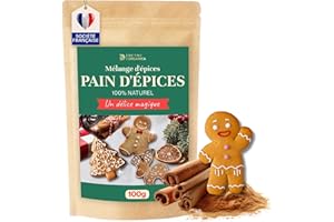 Detox Organica Épices pain d’épices [ 100g – Qualité Premium ] Melange pour pain d epices en Sachet refermable – Préparation pour gâteaux et biscuits de Noël