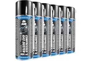 6 x AABCOOLING Bombe a Air Comprimé 400ml, Préparation en Spray, Sans Odeur Nettoyage PC, Enlever la Poussière, Bombe d'Air Sec, Aérosol de Rendement Élevé, Computer Cleaner, Ne Contient Pas de Fréon