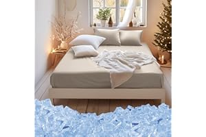 MOHAP Cooling King Size Fitted Sheet Beige with Extra Deep 16 inch 40 cm Pocket Bed Sheet Only Bedsheet Brushed Microfiber Bottom Sheet for King Bed 150x200 Beige