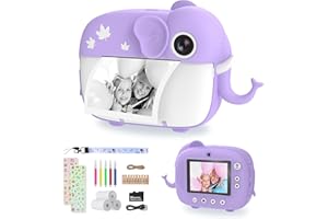 TIATUA Appareil Photo Instantané Enfants, Appareil Photo Numérique pour Enfants avec Double Objectif de 20MP, Carte de 32Go, Caméra Instantanée et Vidéo, Cadeau pour Filles et Garçons Dès 3 Ans