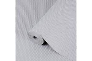 Hersvin Tappetino per Cassetti Cucina, 60cm x 500cm Non-adesivo Rotolo Plastica, Tappetini Salva Mobili, Rivestimento Protezione Ripiani, Proteggi Superficie (Grigio Chiaro/Puntino)
